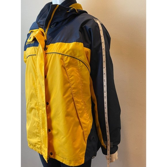 Columbia Womens Windbreaker Jacket Hooded Interchange Yellow Blue Size Large - Picture 5 of 8